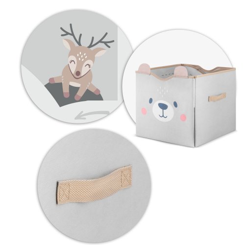 Nukido NK-408 Organizér na hračky a hrací podložka 2 v 1 - šedá