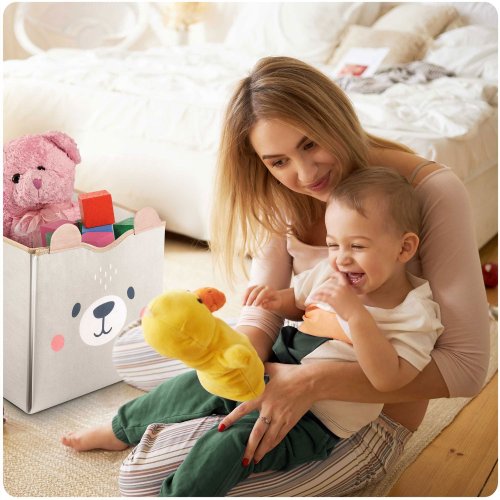 Nukido NK-408 Organizér na hračky a hrací podložka 2 v 1 - šedá