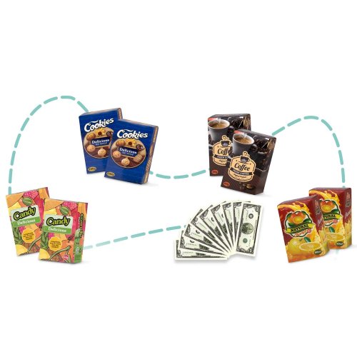 Ricokids 773400 Dětský nákupní vozík 3 v 1, modrý