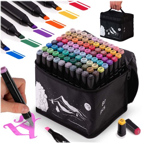 Nukido 791201 Alkoholové fixky s puzdrom, 80 ks