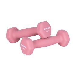 Rebel RBA-2330-0.5 Činky HEX litinové neoprenové 2×0,5 kg, růžové
