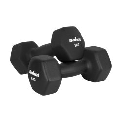 Rebel RBA-2330-8 Činky litinové neoprenové HEX 2×8 kg, černé