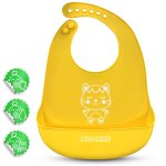 Ricokids 700390 Silikonový bryndák s kapsou, žlutý