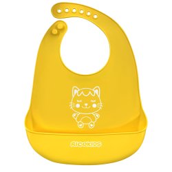 Ricokids 700390 Silikonový bryndák s kapsou, žlutý