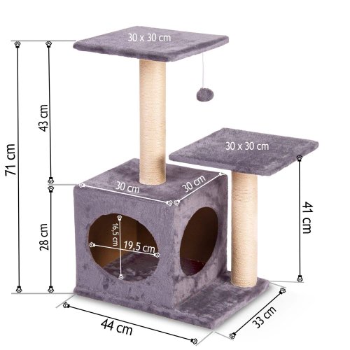 Pethaus DR-263 Škrabadlo pro kočky 71 cm, světle šedé
