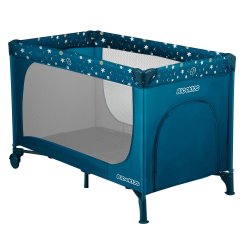 Ricokids RK-240 Cestovní postýlka s matrací a taškou 125 x 65 x 78 cm, tmavě modrá