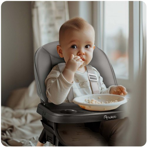 Nukido 701000 Jídelní židlička TILO šedo-černá