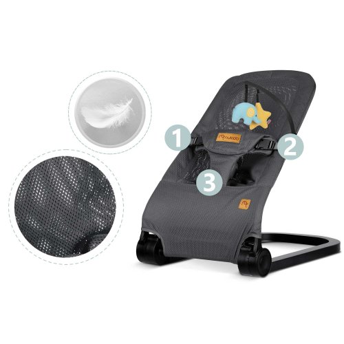 Nukido NK-52 Houpací křeslo s hračkami, šedé