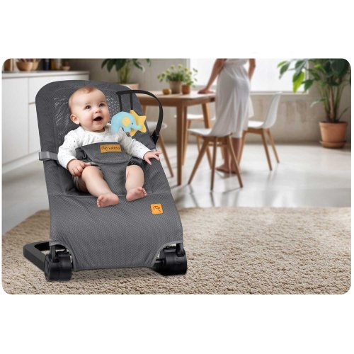 Nukido NK-52 Houpací křeslo s hračkami, šedé