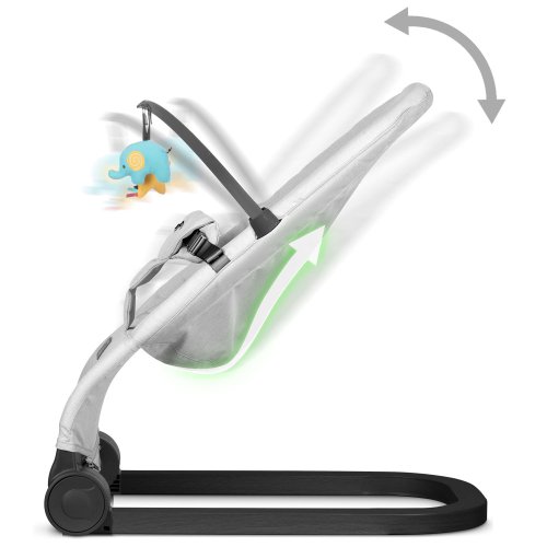 Nukido NK-52 houpací křeslo s hračkami, světle šedé