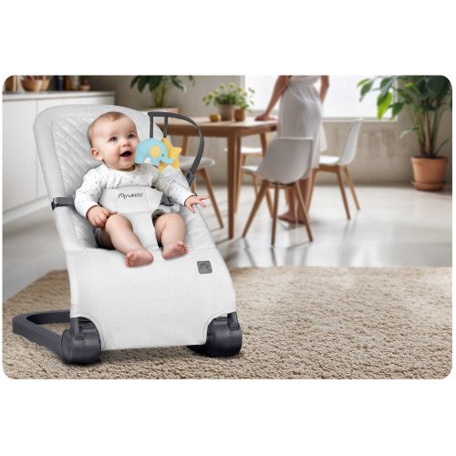 Nukido NK-52 houpací křeslo s hračkami, světle šedé