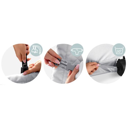 Nukido NK-52 houpací křeslo s hračkami, světle šedé