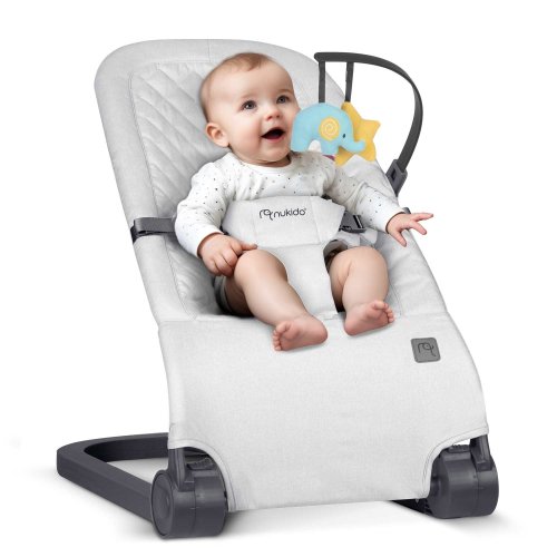Nukido NK-52 houpací křeslo s hračkami, světle šedé