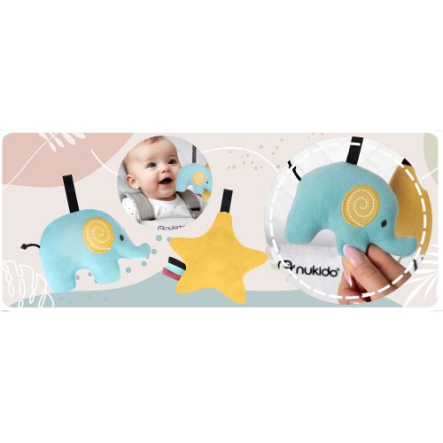 Nukido NK-52 houpací křeslo s hračkami, světle šedé