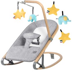 Nukido NK-53 Houpací křeslo s hračkami, šedé 
