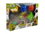LEAN Toys 8523 Plastelína dinosauři - vajíčka a formičky, 12 prvků, 4 barvy