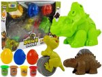 LEAN Toys 8523 Plastelína dinosauři - vajíčka a formičky, 12 prvků, 4 barvy