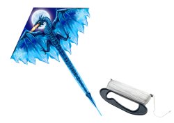 LEAN Toys 16697 Létací drak s dlouhým ocasem 170 x 130 cm, modrý 