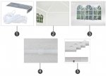 Malatec 7913 Záhradný párty stan 3 x 6 m + 6 bočných stien biely