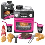 LEAN Toys 28140 Dětský sporák s troubou, světlo a zvuk, růžový