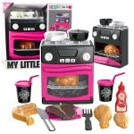 LEAN Toys 28140 Dětský sporák s troubou, světlo a zvuk, růžový