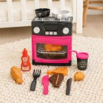 LEAN Toys 28140 Dětský sporák s troubou, světlo a zvuk, růžový