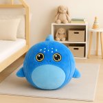 LEAN Toys 28663 Plyšový skákací míč žralok BigCutePet, 50 cm, modrý