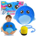 LEAN Toys 28663 Plyšový skákací míč žralok BigCutePet, 50 cm, modrý