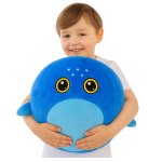 LEAN Toys 28663 Plyšový skákací míč žralok BigCutePet, 50 cm, modrý
