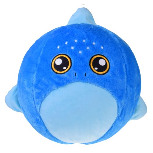 LEAN Toys 28663 Plyšový skákací míč žralok BigCutePet, 50 cm, modrý