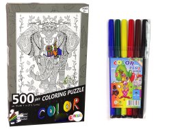 LEAN Toys 14154 Omalovánky puzzle 500 dielov - Slon