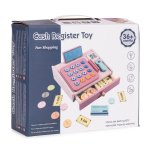 MULTISTORE HC751029 Dřevěná pokladna pro děti se skenerem, bankovkami, mincemi a kartou
