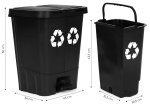 MULTISTORE MO-40C-1-K Dvoukomorový odpadkový koš 40 l, černý