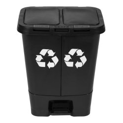 MULTISTORE MO-40C-1-K Dvoukomorový odpadkový koš 40 l, černý