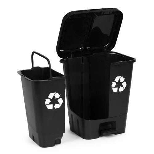 MULTISTORE MO-40C-1-K Dvoukomorový odpadkový koš 40 l, černý