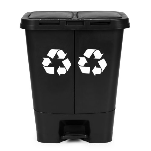 MULTISTORE MO-40C-1-K Dvoukomorový odpadkový koš 40 l, černý