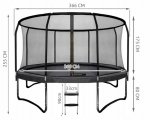 Malatec 7509 Trampolína HQ 366 cm + vnitřní ochranná síť + žebřík