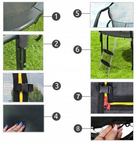 Malatec 7509 Trampolína HQ 366 cm + vnitřní ochranná síť + žebřík