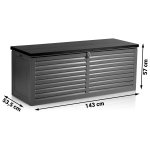 Plonos PL-801 Záhradný box 143 x 57 x 53,5 cm, 390 l, čierny a sivý