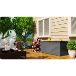 Plonos PL-801 Záhradný box 143 x 57 x 53,5 cm, 390 l, čierny a sivý