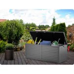 Plonos PL-801 Záhradný box 143 x 57 x 53,5 cm, 390 l, čierny a sivý