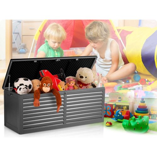 Plonos PL-801 Záhradný box 143 x 57 x 53,5 cm, 390 l, čierny a sivý