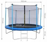 Malatec 7982 Trampolína 244 cm + vnútorná ochranná sieť + rebrík