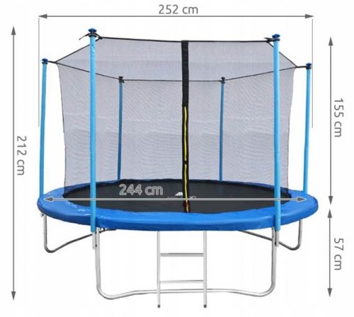 Malatec 7982 Trampolína 244 cm + vnútorná ochranná sieť + rebrík