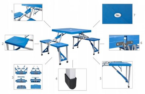 Trizand 7894 Kempingový skladací set modrá