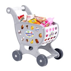 MultiStore 988-3 Dětský nákupní vozík s 18 doplňky, šedý 