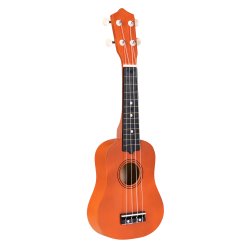 ECOTOYS MF019E Detská drevená gitara s 4 nylonovými strunami a trsátkom, hnedá