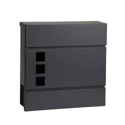 ModernHome HPB932-8 Poštovní schránka s držákem na noviny, pozinkovaná ocel, antracit