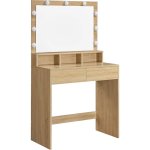 ModernHome Toaletní stolek Sonoma s LED osvětlením, zrcadlem a zásuvkami, dub 
