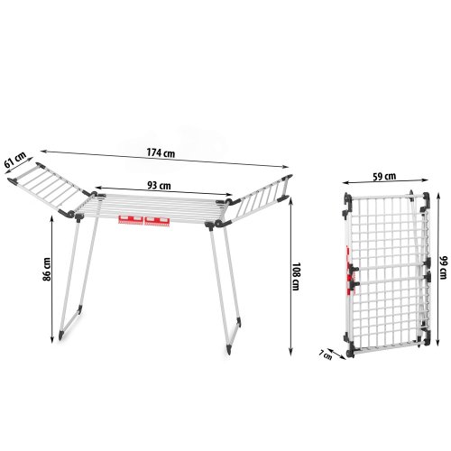 Massido 688300 Debora 19 m voľne stojaca sušička bielizne, biela 